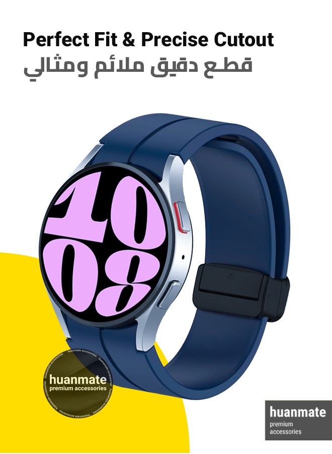 huanmate - Replacement Strap For Samsung Galaxy Watch 6 44mm - Dark Blue Colorful High Quality Soft Silicone Watch Strap For Men And Women - Image 1
