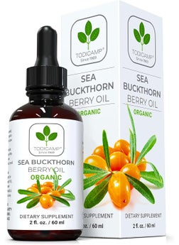TODICAMP Sea Buckthorn Oil Organic  2 fl oz ColdPressed Sea Buckthorn Berry Oil  Seabuckthorn Oil for Face and Organic Sea Buckthorn Oil Supplement 