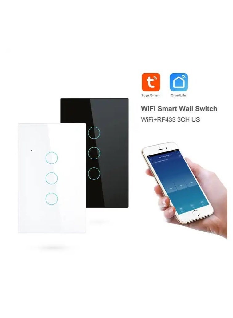 Tuya Smart Zigbee 3 Gang Light Touch Switch Works with Amazon Alexa and Google Home - Image 2