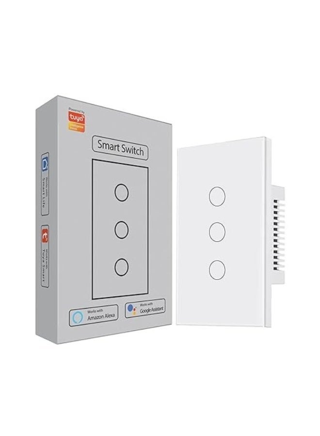 Tuya Smart Zigbee 3 Gang Light Touch Switch Works with Amazon Alexa and Google Home - Image 1