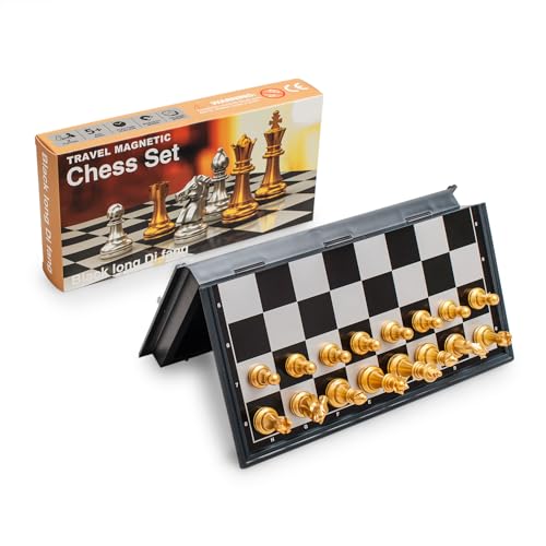 Black long Di fang Travel Folding Magnetic Chess Set 98 inches 25 Centimeters Folding and Portable Chess Board Games - Image 5
