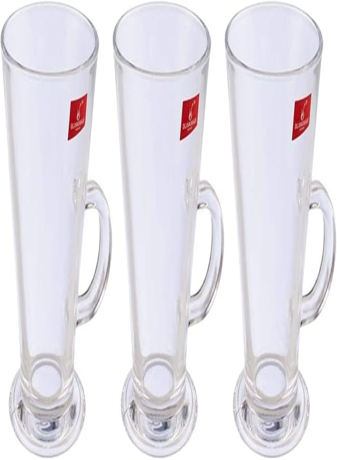 Blinkmax Glass Cone-Shaped Juice Mug Set, 7.5 x 15 cm - 3 Pieces