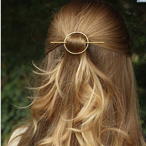 Dreamin Dreamyn Round Hair Clips Hollow Circle Hair Barrettes Fashion Geometric Hairpins Minimalist Hair Accessories Hair Jewelry for Women (Gold) - Image 1