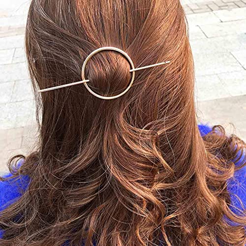 Dreamin Dreamyn Round Hair Clips Hollow Circle Hair Barrettes Fashion Geometric Hairpins Minimalist Hair Accessories Hair Jewelry for Women (Gold) - Image 3