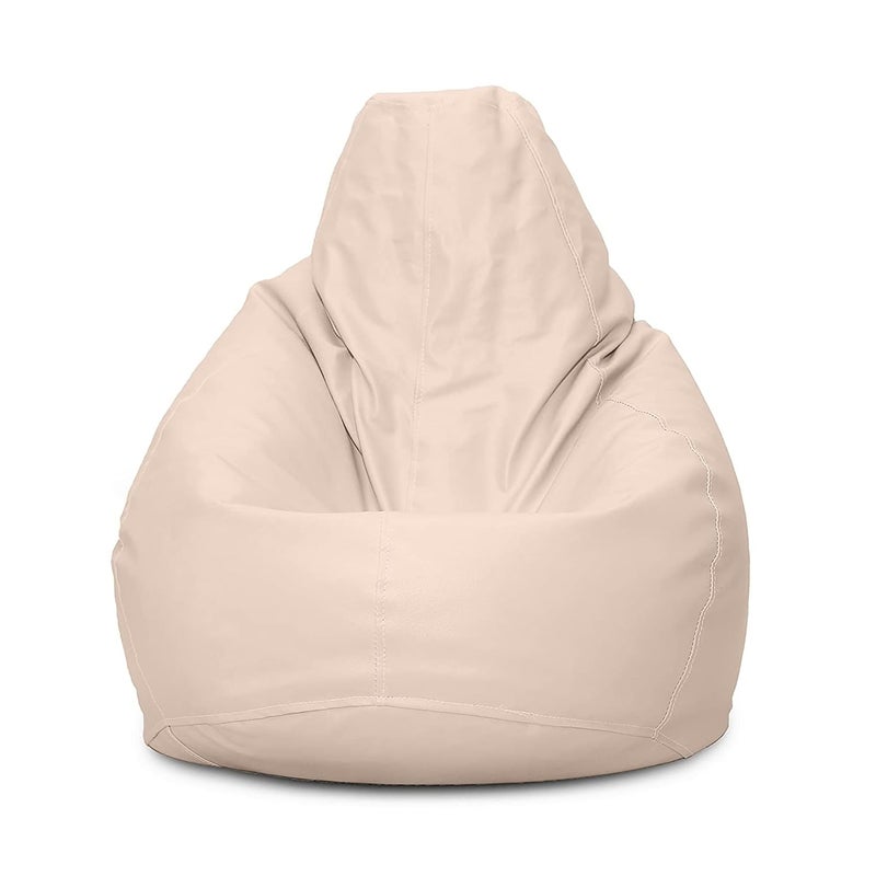 Generic LEXAVI Brand XXXL Combo Prefilled Bean Bag with FootstoolFilled with Beans Cream  - Image 4