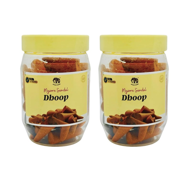 Special Mysore Mysore Sandal Dhoop Cones Pack of 2 90 Natural Organic Cones with Special Sandalwood Fragrance Ideal for Pooja Meditation Free Dhoop Stand Included  - Image 1