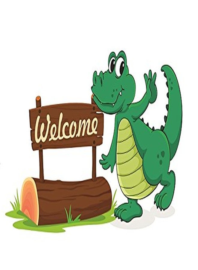 Asmi Collections PVC Wall Stickers Beautiful Crocodile Welcomes(33 * 60 cm) - Image 1