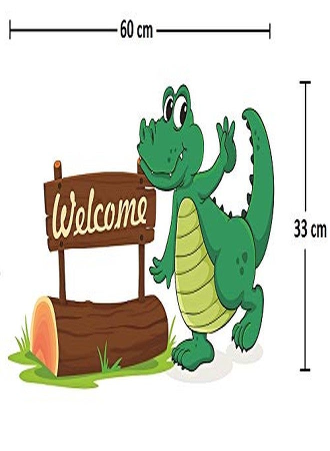 Asmi Collections PVC Wall Stickers Beautiful Crocodile Welcomes(33 * 60 cm) - Image 2