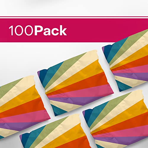 Package Mint 10x13 Poly Mailers – Retro Rainbow – Waterproof, Tear-Resistant Shipping Bags with Adhesive Seal – 100 Pack – Package Mint - Image 3