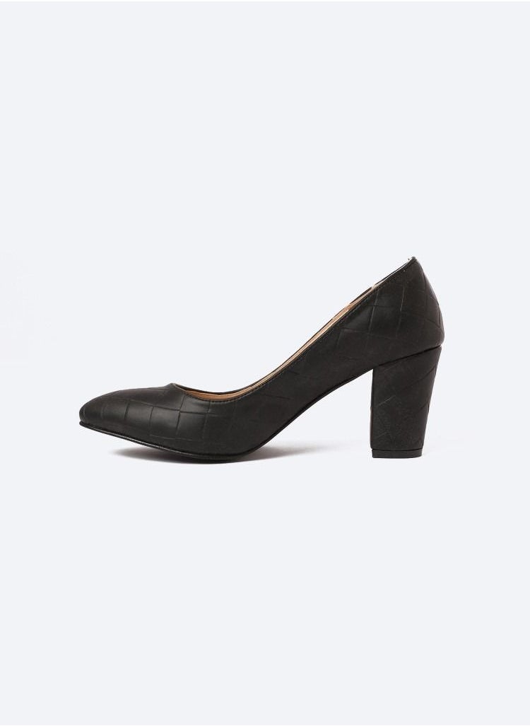 Zahwa - Matte Quips-Textured Leather Heeled Shoes, 7cm Middle Size - Image 1