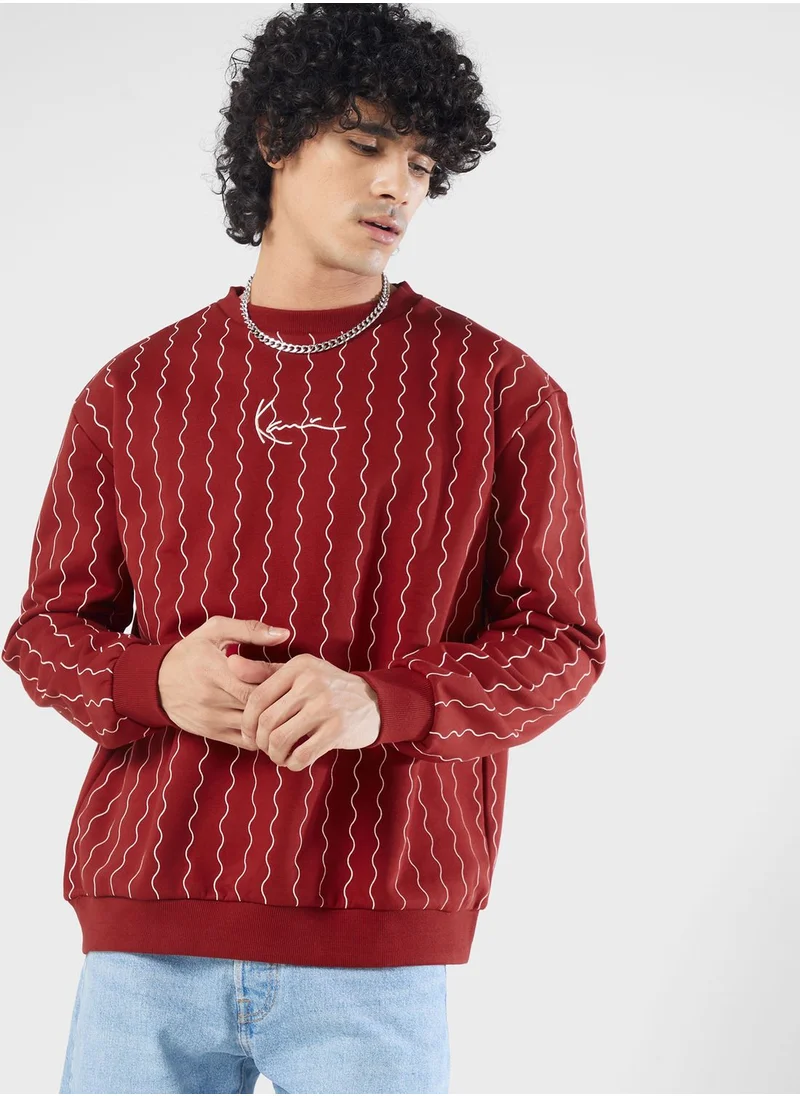 Karl Kani Small Signature Ziczac Pinstripe Sweatshirt