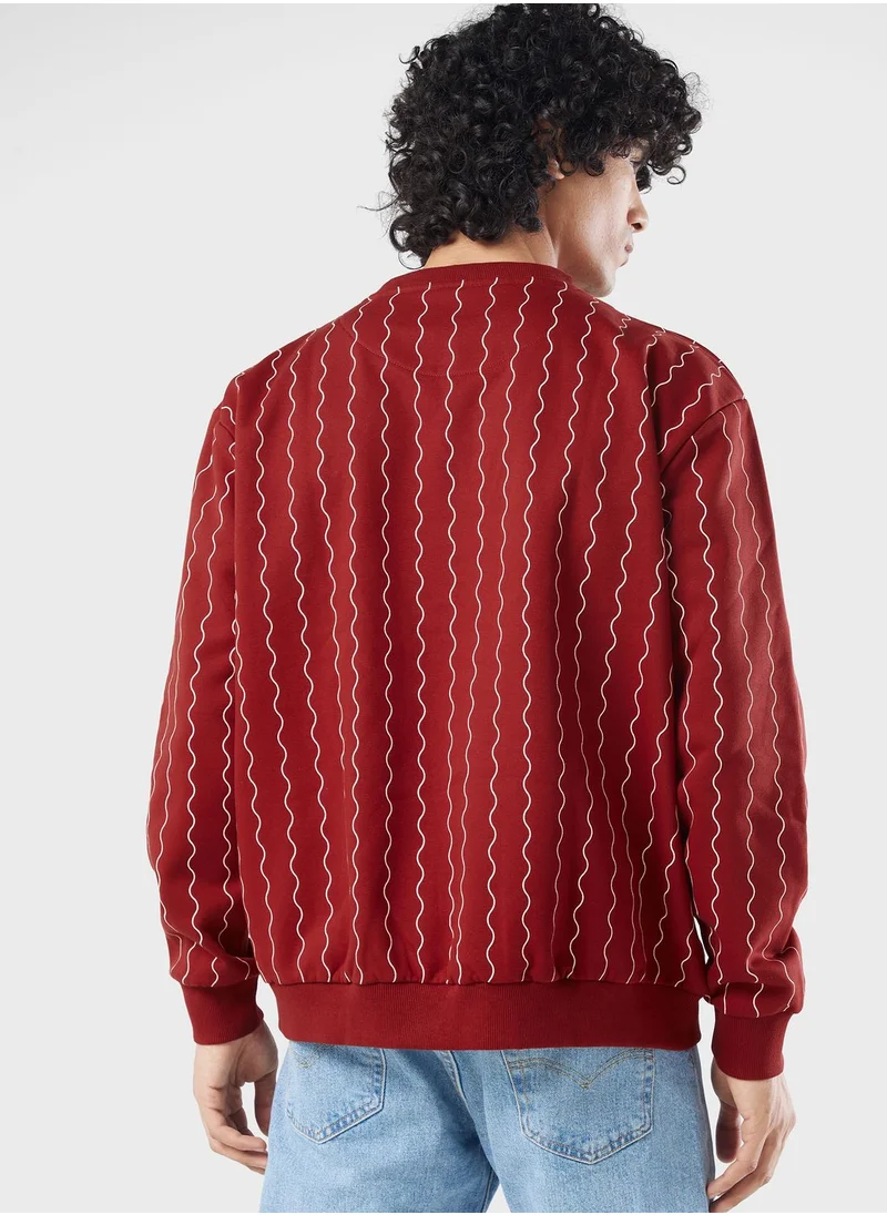 Karl Kani Small Signature Ziczac Pinstripe Sweatshirt