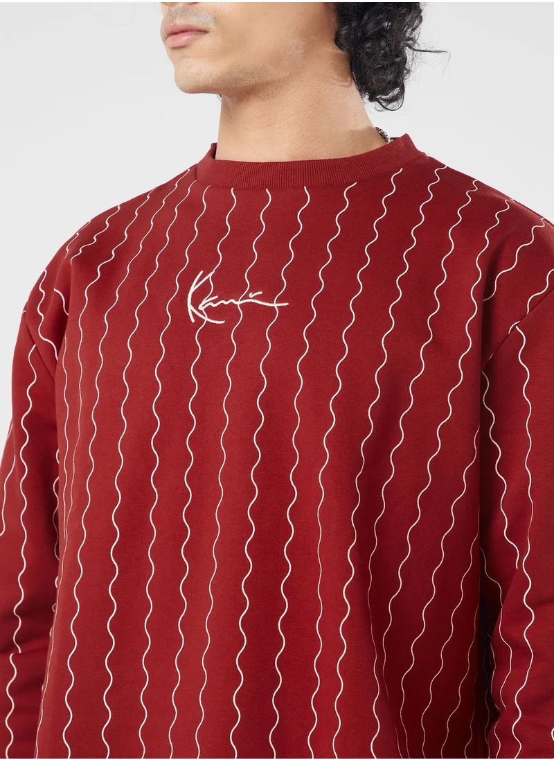 Karl Kani Small Signature Ziczac Pinstripe Sweatshirt