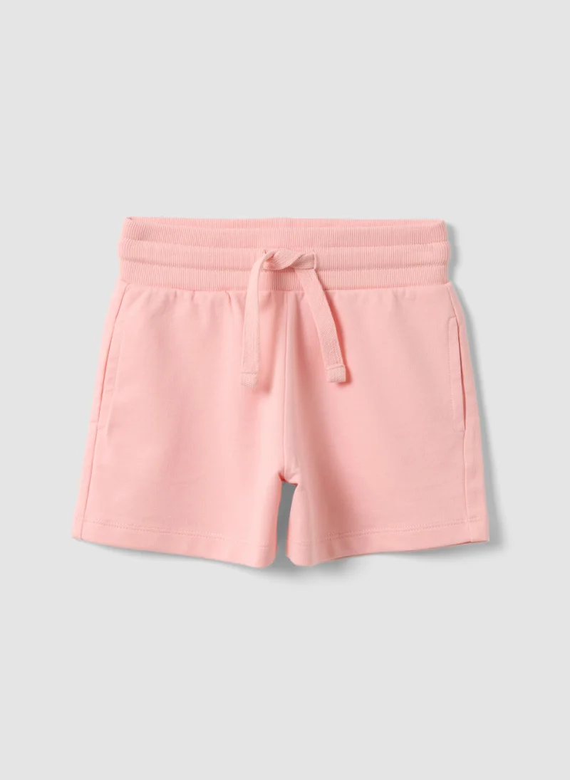او في اس OVS Pink Pure Cotton Shorts With Elasticated Waistband