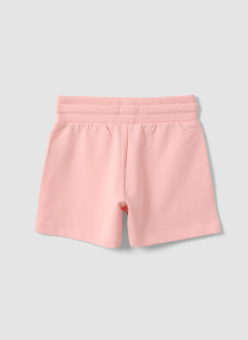 او في اس OVS Pink Pure Cotton Shorts With Elasticated Waistband