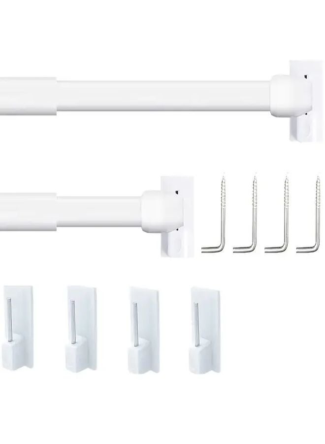 Adjustable Curtain Rods 11 81 To 19 69 Inch With Hooks No Drill Required For Windows Cabinets - Image 1