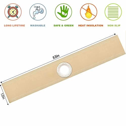 GIVERARE Table Runner, 12x53in Heat-Resistant Woven Vinyl Long Tabletop, Non-Slip Washable PVC Table Runners, Easy to Clean Premium Plastic Dresser Cover for Wedding, Decor, Home, Art (Golden) - Image 2