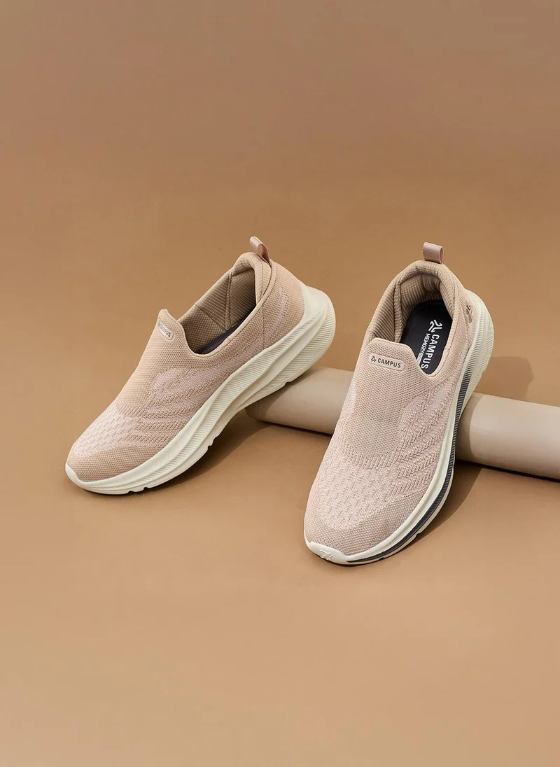 Campus Women Jolis Memory Foam Slip-On Walking Shoes-TAUPE\DGREY