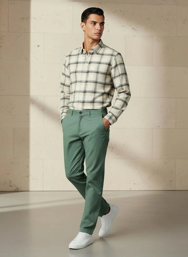 Splash FAV Green Men Slim Fit Cotton Stretch Chinos for Men | Best Price UAE