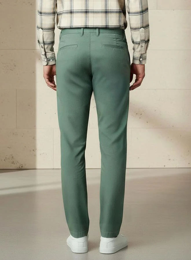 Splash FAV Green Men Slim Fit Cotton Stretch Chinos for Men | Best Price UAE