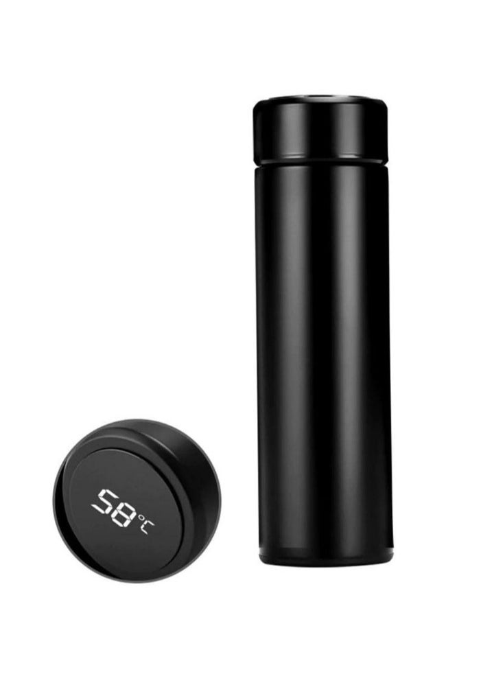 Generic - Black not Multi-Color Digital Thermal Mug and Thermos, Original 500 ml, Smart Thermal Bottle with LED Digital Screen Displaying Temperature, Insulated Tea and Coffee Thermos with Air Vacuum Technology Made of 304 Stainless Steel, Suitable for Travel and Hot/Cold Beverages for Kids and Infants, Leak-Proof Design with Touch Screen, Perfect Gift for Outdoor Use, Office, Home, and Sports, Available in Elegant Black Satin Color. - Image 1