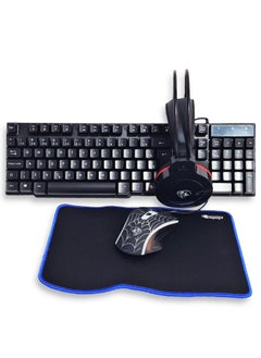 4in1 Combo Backlit Gaming Mouse, Gaming Keyboard,  Gaming Mouse Pad, PC Computer Gaming Headset , RGB LED Backlit 104 Key Gaming Keyboard