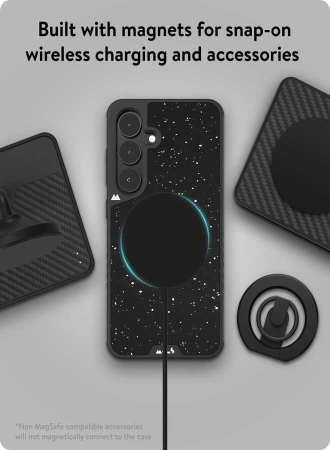 Mous for Samsung Galaxy S25 Case MagSafe Compatible - Limitless 6.0 - Black Speckled Fabric - Protective Shockproof Phone Cover - Image 5