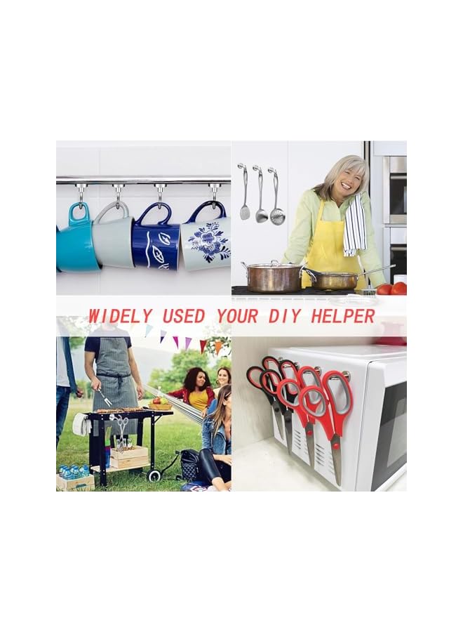 promass 6-Pack Heavy-Duty Magnetic S-Hooks (22Lbs) for Classroom, Fridge, Grill, Kitchen, Garage, Office - Silver Screw-in Hooks - Image 3