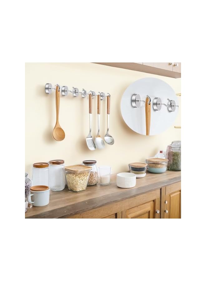 promass 6-Pack Heavy-Duty Magnetic S-Hooks (22Lbs) for Classroom, Fridge, Grill, Kitchen, Garage, Office - Silver Screw-in Hooks - Image 5