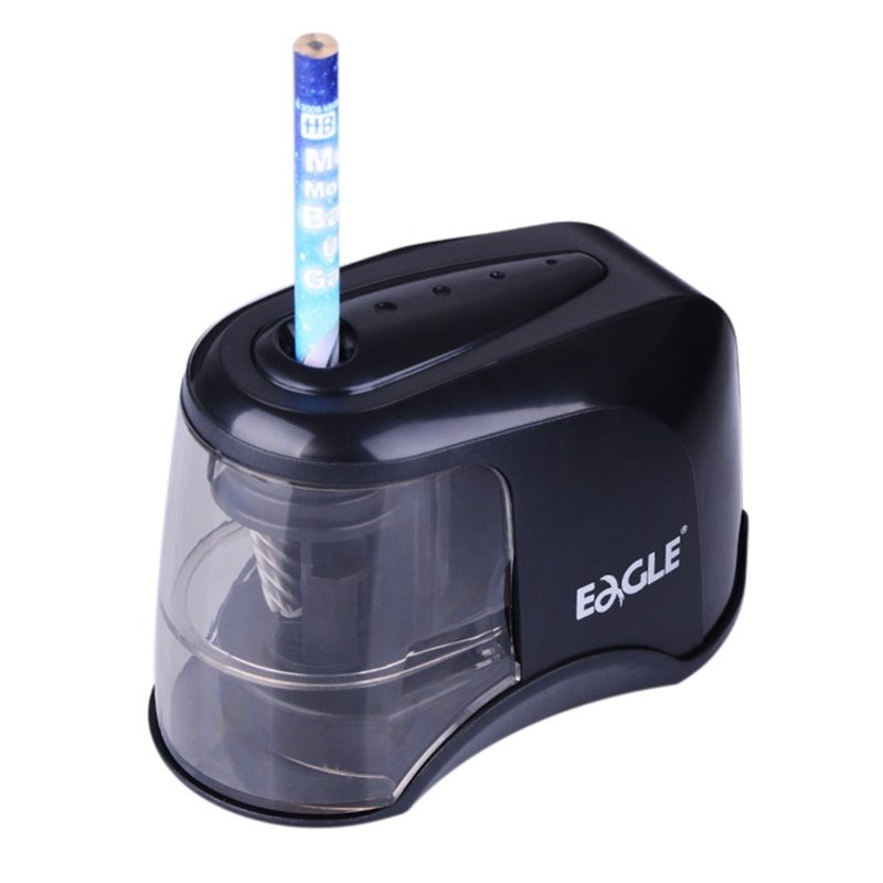 Electric Pencil Sharpener: Black Metal & Plastic Construction - Compact 122mm X 68mm X 83mm Size for Home Office School Use - Image 3