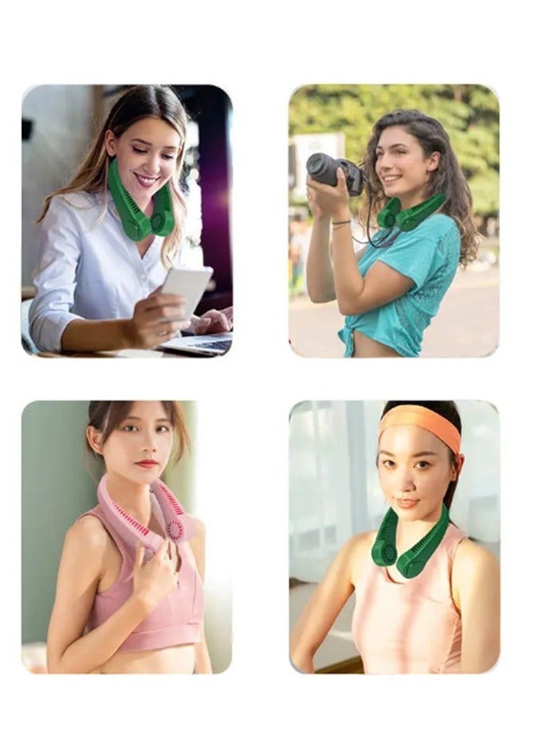 مروحة رقبة شخصية قابلة لإعادة الشحن عبر USB وشخصية هادئة يمكن ارتداؤها مع 3 سرعات للرياح للرياضة في الهواء الطلق والداخل - Image 3