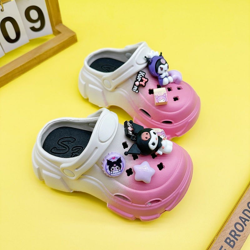 Eva Kulomi Girls Gradient Hole Shoes Summer Indoor Large Children Outside Wear Beach Sandals Women - Image 2