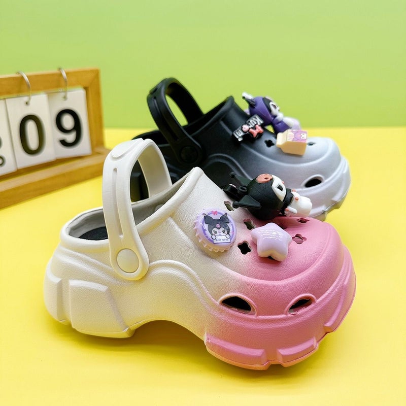 Eva Kulomi Girls Gradient Hole Shoes Summer Indoor Large Children Outside Wear Beach Sandals Women - Image 4