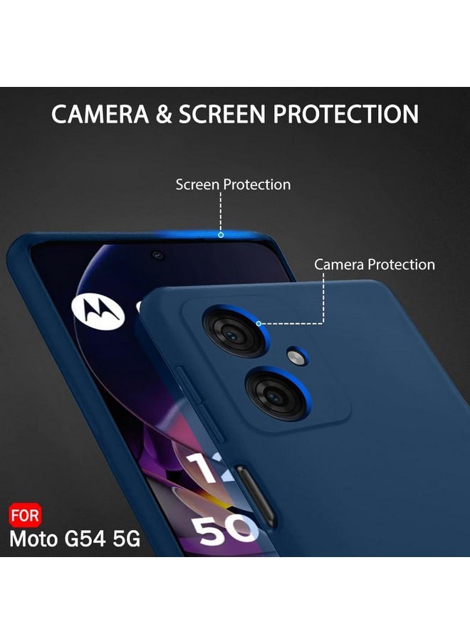 ذا جيفت كارت جراب خلفي من السيليكون السائل من TheGiftKart لهاتف Motorola Moto G54 5G / G64 5G | بطانة داخلية ناعمة من الألياف الدقيقة | حماية للكاميرا | جراب خلفي مقاوم للصدمات لهاتف Moto G54 / G64 5G (سيليكون، أزرق)  - Image 4
