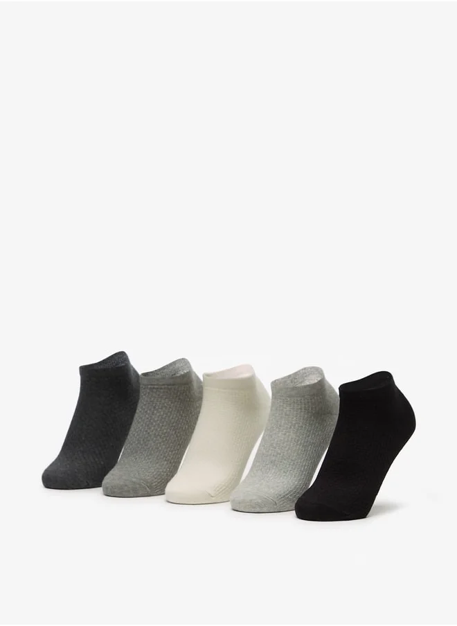 فلورا بيلا Women's Textured Ankle Length Socks - Set of 5