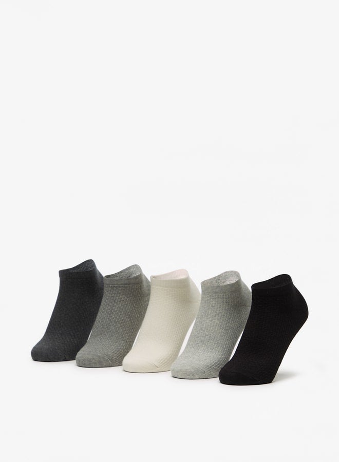 Flora Bella Women's Textured Ankle Length Socks - Set of 5 - Image 1