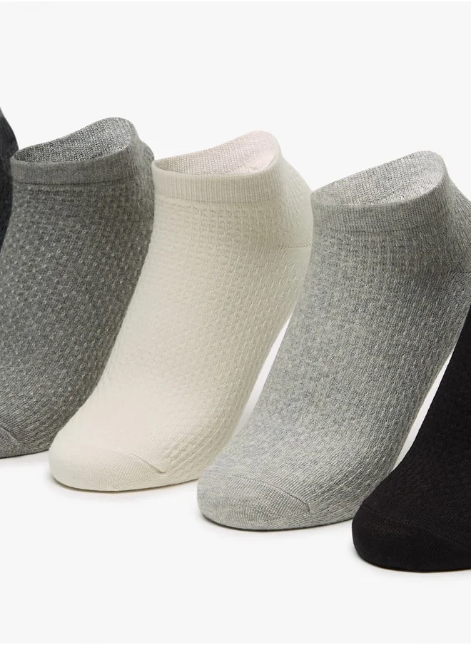 فلورا بيلا Women's Textured Ankle Length Socks - Set of 5
