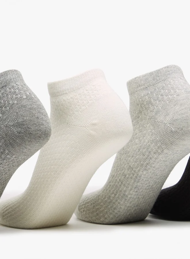 Flora Bella MULTICOLOUR Women's Textured Ankle Length Socks - Set of 5 for Women | Best Price UAE
