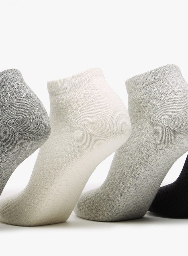 Flora Bella Women's Textured Ankle Length Socks - Set of 5 - Image 4