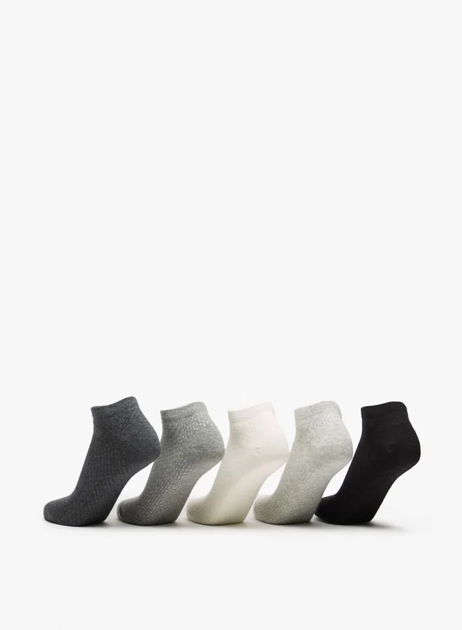 Flora Bella MULTICOLOUR Women's Textured Ankle Length Socks - Set of 5 for Women | Best Price UAE