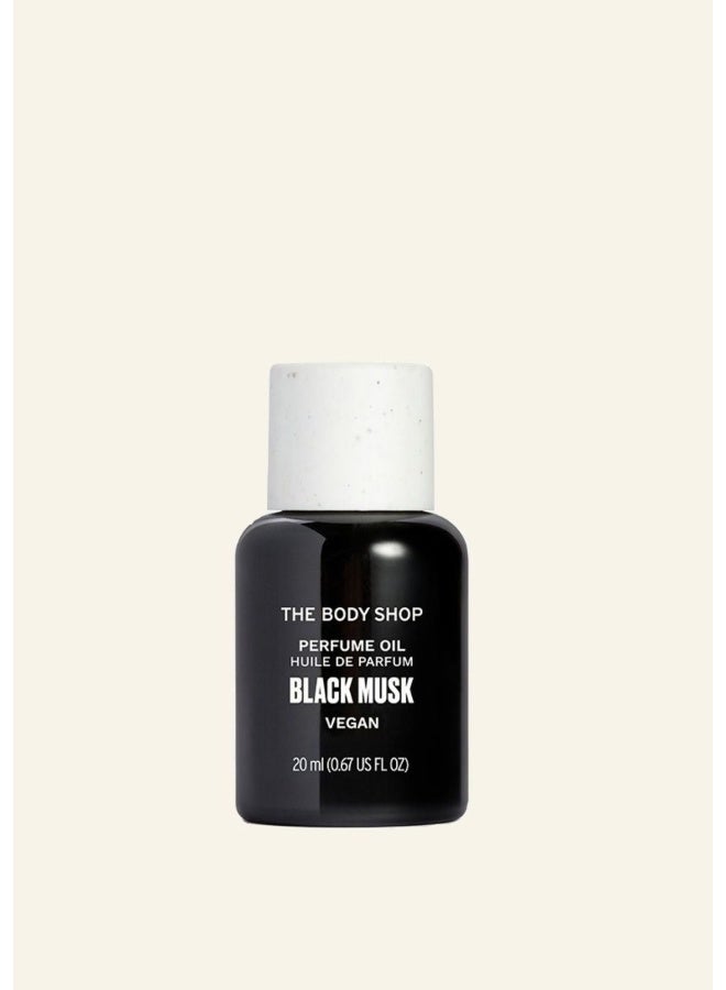 THE BODY SHOP زيت عطر المسك الأسود – عطر عميق ومظلم وحسي مع فلفل وردي، يلانغ يلانغ، فانيليا ومسك خالي من القسوة، نباتي، زجاجة قابلة لإعادة التدوير، 20 مل - Image 1