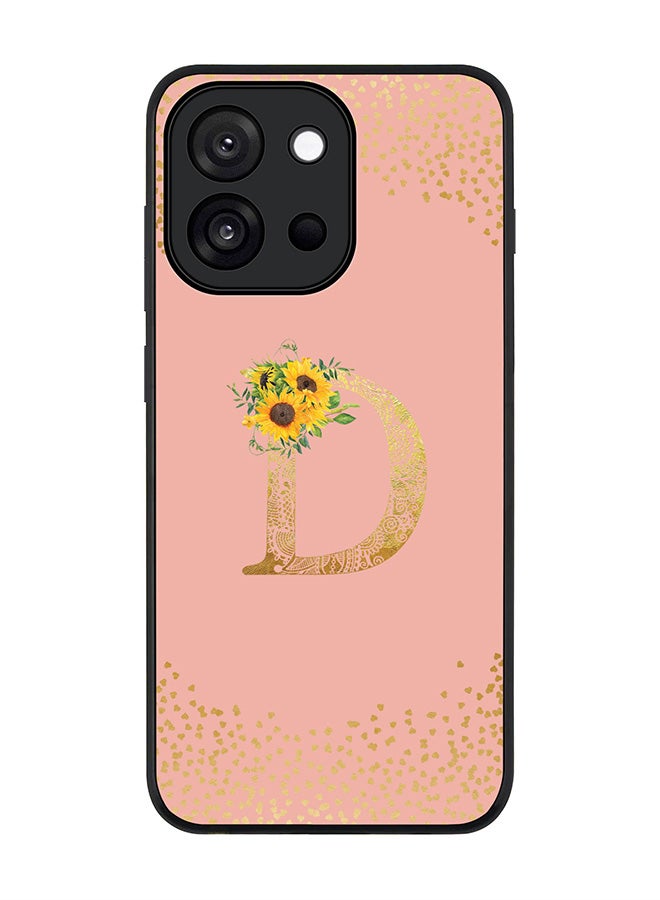 Stylizedd For OnePlus 13s / 13T Case,Slim fit Camera Protection, Shockproof Thin Phone cover  - Custom Floral Monogram - D  (Rose Pink )