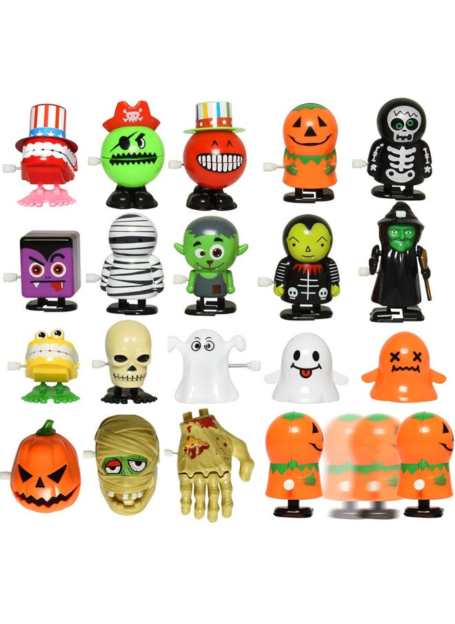 Generic Halloween Wind-Up Toy Gift Set Jumping Walking Pirate Head Witch Skeleton Children's Day Gifts Plastic Funny Prank Toys For Kids-Color:12N Halloween Coil Suit  - Image 5