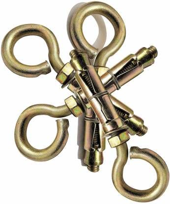 Shree Balaji Nut Bolt Set 6mm Expansion Screws Closed Hook Anchor Bolts Size 6 mm Unit 6 pcs Aluminium - Image 3