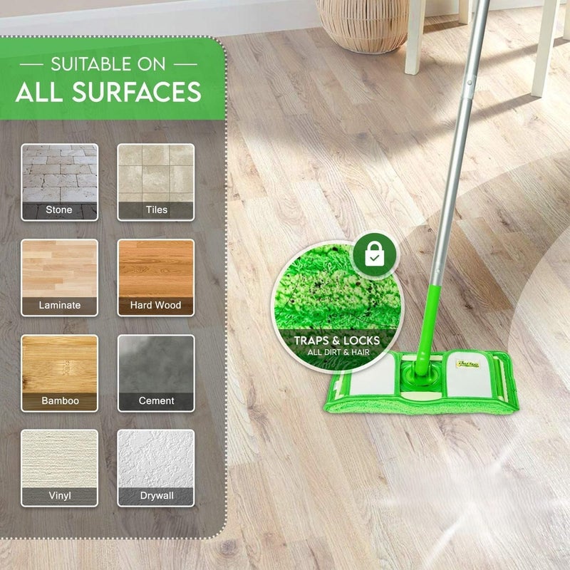 Miloll 4 Pack Reusable Mop Pads, Washable Microfiber Refills for Wet and Dry Floor Cleaning, Extra Thick Dust Mop Head Cloths for Hardwood - Image 5
