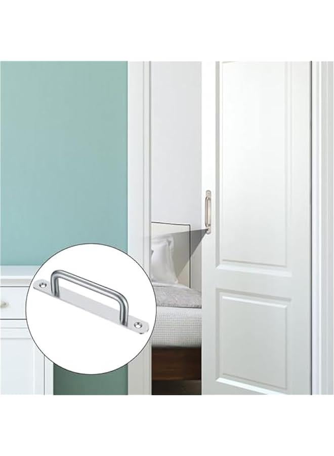 هوكور Portalov 2 Pcs Sliding Door Handles, Stainless Steel Barn Door Pull Handles, Closet Cabinet Door Pulls,for Cupboard,Wardrobe Drawer,Shed, 160 mm - Silver - Image 2