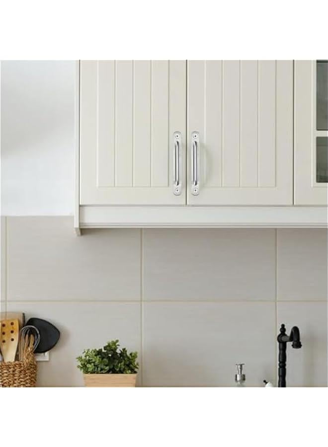 هوكور Portalov 2 Pcs Sliding Door Handles, Stainless Steel Barn Door Pull Handles, Closet Cabinet Door Pulls,for Cupboard,Wardrobe Drawer,Shed, 160 mm - Silver - Image 4