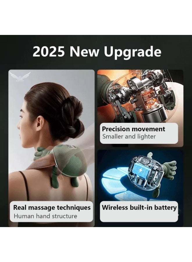 TIGER Neck Massager with Heat, Portable 4D Bionic Shoulder Massager with 2 Heat Levels, Wireless Design Deep Tissue Shiatsu Kneading Body Massager for Neck, Back, Legs and Shoulder Pain Relief, Compact Rechargeable Home Office Travel Relaxation Device for Everyday Comfort - Image 4
