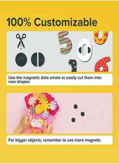 XIYU 100 Pcs Magnetic Dots - Self Adhesive Magnet Dots (0.8" x 0.8") - Perfect for DIY, Art Projects, Whiteboards & Fridge - Flexible Sticky Magnets - Sheets is Alternative, Stickers, Strip, Magnetic Squares Dots  - Image 2