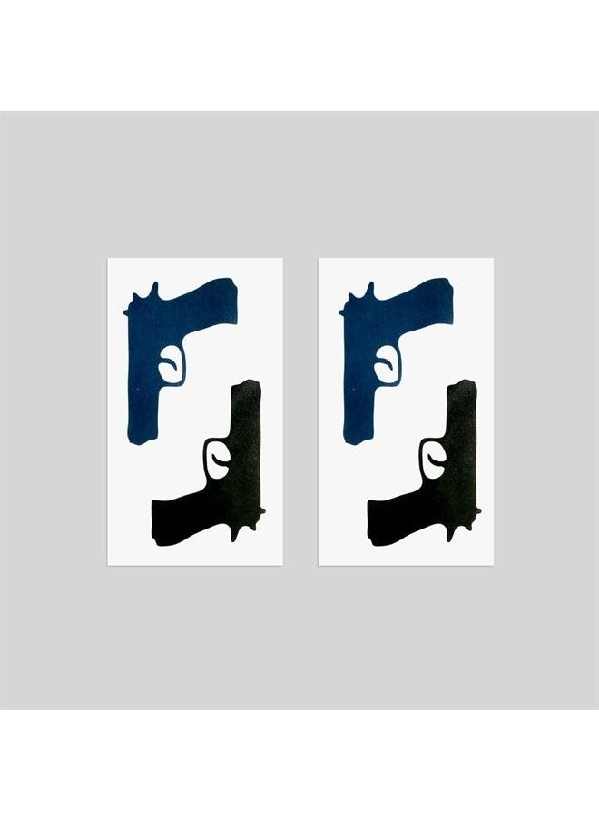 Oottati 2 Sheets Small Cute Temporary Tattoo Stickers Gun Arm for Men Women Teens 